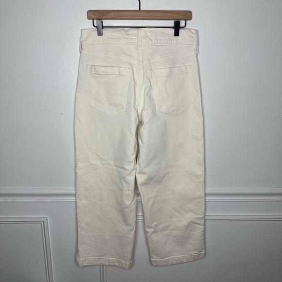 Banana Republic High Rise Wide Leg Cream Off White Crop Jean Womens 29 NWT - Picture 3 of 9